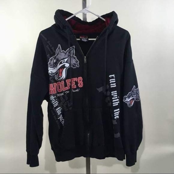 Other - Run With The Pack Wolf Full ZIP Up Hoodie Large